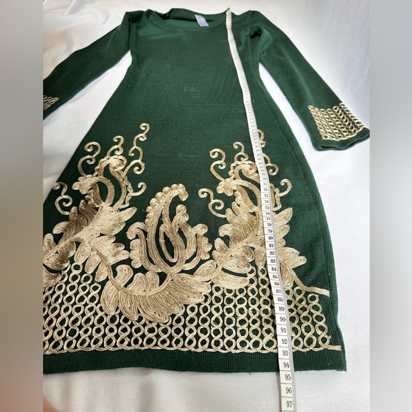 D’JOCELYNE Green Embroidered Sweater Dress - Picture 6 of 6